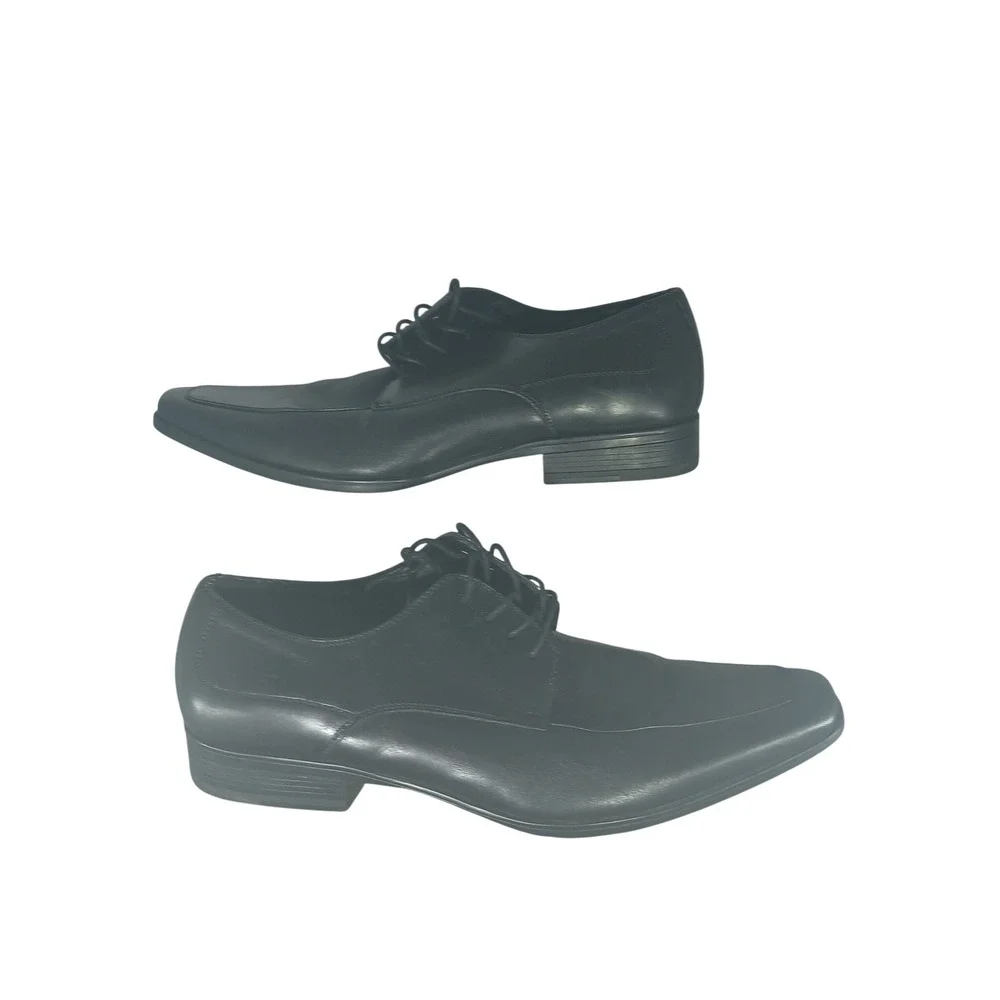 Aldo Leather Derby Dress Shoes 11 Black Square Toe‎ Formal Business Professional